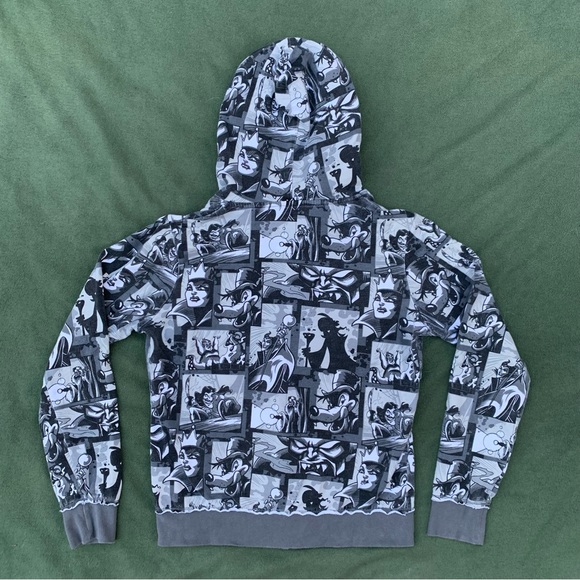 Grey Scale Disney Villains Zip Up Hoodie - Picture 5 of 7